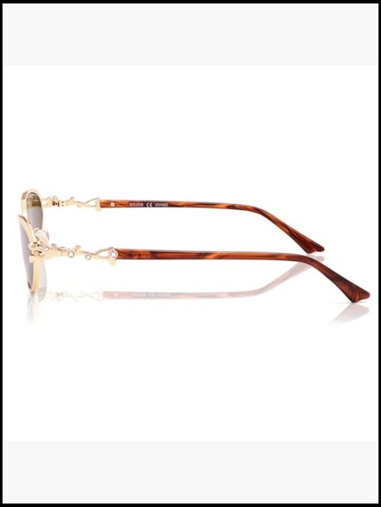 Retro Cat Eye Sunglasses Metal Frame Oval UV400 Protection main image 4